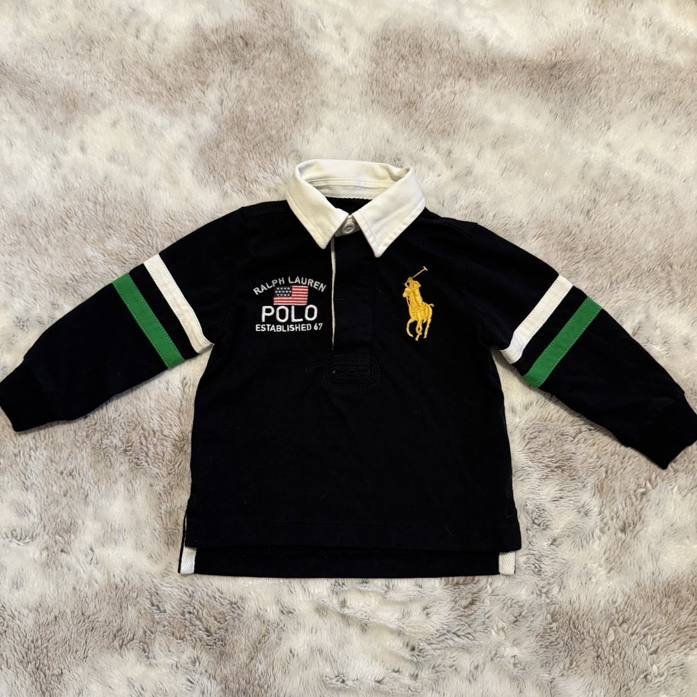 Polo Ralph Lauren Baby Embroidered Jockey Shirt Size 9 Months